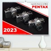 Legendäre Kameras der Marke Pentax (Premium, hochwertiger DIN A2 Wandkalender 2023, Kunstdruck in Hochglanz)