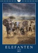 Elefanten - wie gemalt (Wandkalender 2023 DIN A4 hoch)
