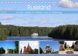 Russland - Auf dem Wasser von Moskau nach St. Petersburg (Tischkalender 2023 DIN A5 quer)