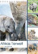 Afrikas Tierwelt - wie gemalt (Tischkalender 2023 DIN A5 hoch)