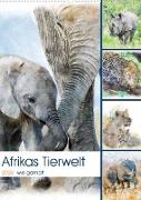 Afrikas Tierwelt - wie gemalt (Wandkalender 2023 DIN A2 hoch)