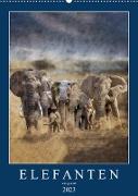 Elefanten - wie gemalt (Wandkalender 2023 DIN A2 hoch)