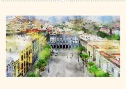 Las Palmas de Gran Canaria - Aquarelle (Wandkalender 2023 DIN A2 quer)