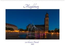 Magdeburg zur blauen Stunde (Wandkalender 2023 DIN A2 quer)
