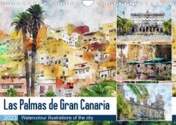Las Palmas de Gran Canaria - Watercolour illustrations of the city (Wall Calendar 2023 DIN A4 Landscape)