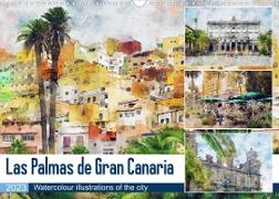 Las Palmas de Gran Canaria - Watercolour illustrations of the city (Wall Calendar 2023 DIN A3 Landscape)