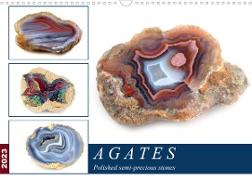 Agates - Polished semi-precious stones (Wall Calendar 2023 DIN A3 Landscape)