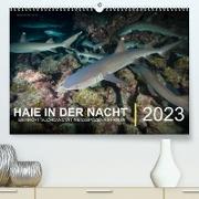 Haie in der Nacht (Premium, hochwertiger DIN A2 Wandkalender 2023, Kunstdruck in Hochglanz)