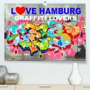 LOVE HAMBURG - GRAFFITI LOVERS (Premium, hochwertiger DIN A2 Wandkalender 2023, Kunstdruck in Hochglanz)