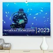 Die schönsten Korallenriffe zum Tauchen auf den Malediven (Premium, hochwertiger DIN A2 Wandkalender 2023, Kunstdruck in Hochglanz)