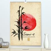 Sumi-e Kunst im japanischen Stil (Premium, hochwertiger DIN A2 Wandkalender 2023, Kunstdruck in Hochglanz)