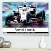 Formel 1 kreativ - Digital Art von Jean-Louis Glineur (Premium, hochwertiger DIN A2 Wandkalender 2023, Kunstdruck in Hochglanz)