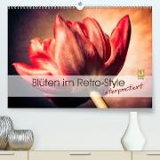 Blüten im Retro-Style (Premium, hochwertiger DIN A2 Wandkalender 2023, Kunstdruck in Hochglanz)