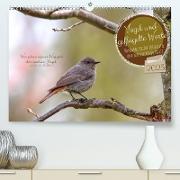 Vögel und geflügelte Worte (Premium, hochwertiger DIN A2 Wandkalender 2023, Kunstdruck in Hochglanz)