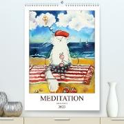 Meditation mit Katzen (Premium, hochwertiger DIN A2 Wandkalender 2023, Kunstdruck in Hochglanz)