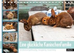 Eine glückliche Kaninchenfamilie (Tischkalender 2023 DIN A5 quer)