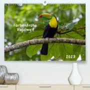 Farbenfrohe Vogelwelt (Premium, hochwertiger DIN A2 Wandkalender 2023, Kunstdruck in Hochglanz)