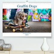 Graffiti Dogs (Premium, hochwertiger DIN A2 Wandkalender 2023, Kunstdruck in Hochglanz)