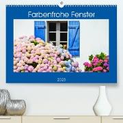 Farbenfrohe Fenster (Premium, hochwertiger DIN A2 Wandkalender 2023, Kunstdruck in Hochglanz)
