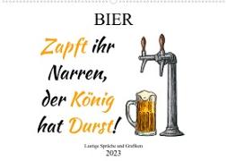 Bier - Lustige Sprüche und Grafiken (Wandkalender 2023 DIN A2 quer)