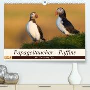 Papageitaucher - Puffins (Premium, hochwertiger DIN A2 Wandkalender 2023, Kunstdruck in Hochglanz)