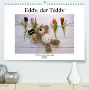 Eddy, der Teddy - 12 Bilder zum Schmunzeln (Premium, hochwertiger DIN A2 Wandkalender 2023, Kunstdruck in Hochglanz)