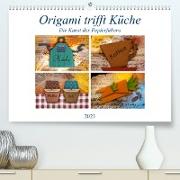 Origami trifft Küche - Die Kunst des Papierfaltens (Premium, hochwertiger DIN A2 Wandkalender 2023, Kunstdruck in Hochglanz)