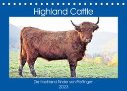 Highland Cattle, die Hochlandrinder aus Pfeffingen (Tischkalender 2023 DIN A5 quer)