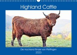 Highland Cattle, die Hochlandrinder aus Pfeffingen (Wandkalender 2023 DIN A3 quer)