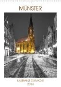 Münster - erstrahlt bei Nacht (Wandkalender 2023 DIN A3 hoch)