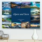 Alpen und Seen (Premium, hochwertiger DIN A2 Wandkalender 2023, Kunstdruck in Hochglanz)