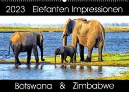 Elefanten Impressionen (Wandkalender 2023 DIN A2 quer)