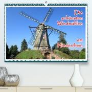 Die schönsten Windmühlen am Niederrhein (Premium, hochwertiger DIN A2 Wandkalender 2023, Kunstdruck in Hochglanz)