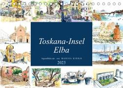 Toskana-Insel Elba - Aquarellskizzen (Tischkalender 2023 DIN A5 quer)