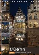 Münster - Impressionen bei Nacht (Tischkalender 2023 DIN A5 hoch)
