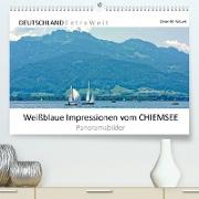 Weißblaue Impressionen vom CHIEMSEE Panoramabilder (Premium, hochwertiger DIN A2 Wandkalender 2023, Kunstdruck in Hochglanz)