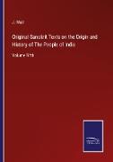 Original Sanskrit Texts on the Origin and History of The People of India