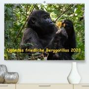 Ugandas friedliche Berggorillas (Premium, hochwertiger DIN A2 Wandkalender 2023, Kunstdruck in Hochglanz)