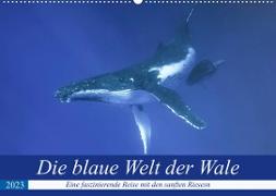 Die blaue Welt der Wale (Wandkalender 2023 DIN A2 quer)