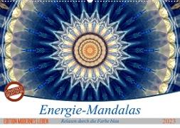 Energie-Mandalas in blau (Wandkalender 2023 DIN A2 quer)