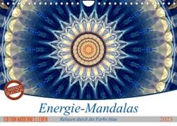 Energie-Mandalas in blau (Wandkalender 2023 DIN A4 quer)
