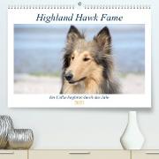 Highland Hawk Fame - Ein Collie begleitet durch das Jahr (Premium, hochwertiger DIN A2 Wandkalender 2023, Kunstdruck in Hochglanz)