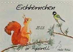 Eichhörnchen in Aquarell (Tischkalender 2023 DIN A5 quer)