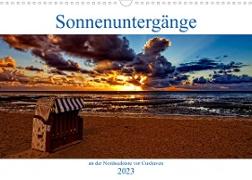 Sonnenuntergänge, an der Nordseeküste vor Cuxhaven (Wandkalender 2023 DIN A3 quer)