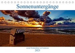 Sonnenuntergänge, an der Nordseeküste vor Cuxhaven (Tischkalender 2023 DIN A5 quer)