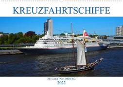 Kreuzfahrtschiffe zu Gast in Hamburg (Wandkalender 2023 DIN A2 quer)