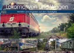 Lokomotiven und Wagen - Verfallen und vergessen auf dem Abstellgleis (Wandkalender 2023 DIN A3 quer)