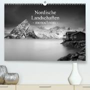 Nordische Landschaften - monochrom (Premium, hochwertiger DIN A2 Wandkalender 2023, Kunstdruck in Hochglanz)