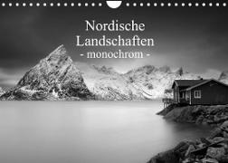 Nordische Landschaften - monochrom (Wandkalender 2023 DIN A4 quer)