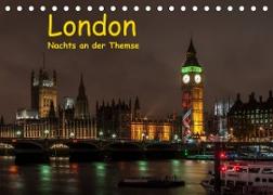 London - Nachts an der Themse (Tischkalender 2023 DIN A5 quer)